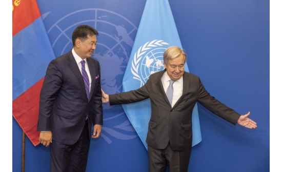 PRESIDENT KHURELSUKH UKHNAA MEETS UN SECRETARY-GENERAL ANTONIO GUTERRES